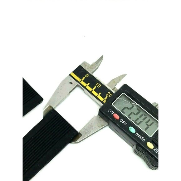 Men's Watch Band Replacement Black Rubber Strap 22mm Lug Silver Tone Buckle 8'' - Picture 7 of 7